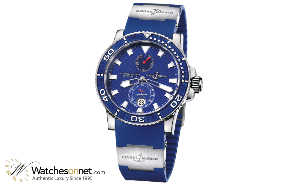 Ulysse Nardin Maxi Marine Diver  Automatic Certified Men's Watch, 18K White Gold, Blue Dial, 260-32-3A
