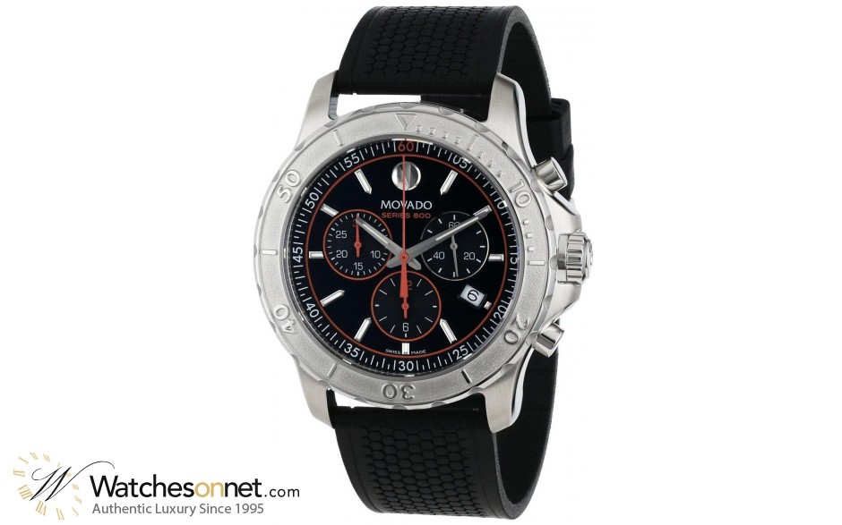 Movado Series 800  Quartz Men's Watch, Stainless Steel, Black Dial, 2600112
