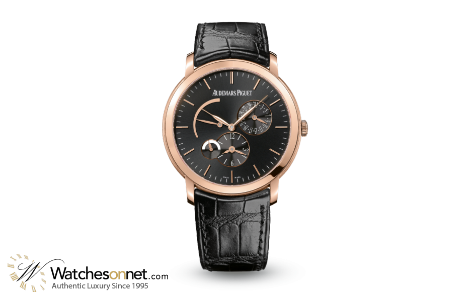 Audemars Piguet Jules Audemars  Dual Time Automatic Men's Watch, 18K Rose Gold, Black Dial, 26380OR.OO.D002CR.01