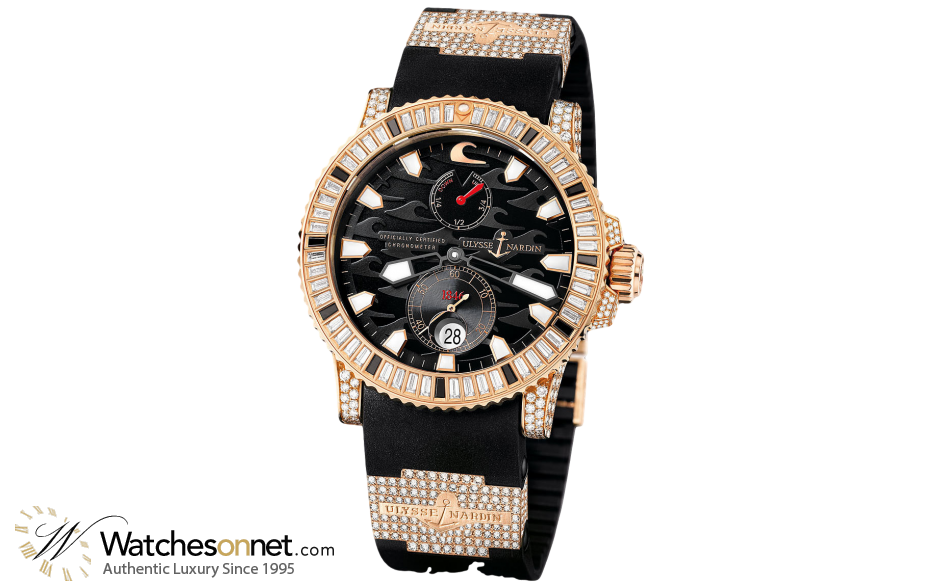 Ulysse Nardin Maxi Marine Diver  Automatic Certified Men's Watch, 18K Rose Gold, Black Dial, 266-31LE-3F