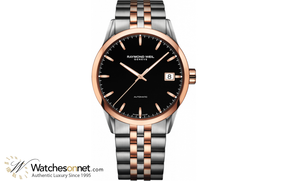 Raymond Weil Freelancer  Automatic Men's Watch, Steel & 18K Gold Plated, Black Dial, 2740-SP5-20011