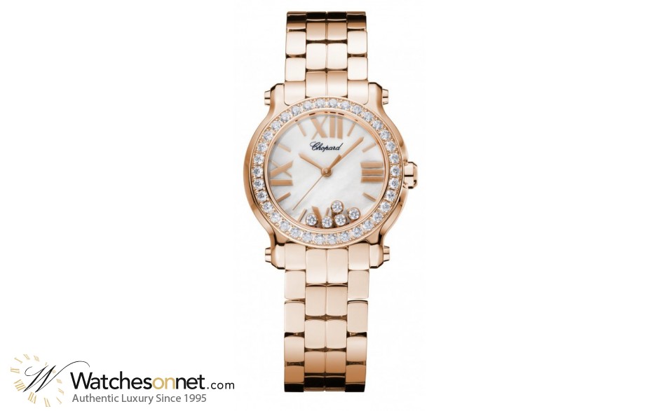 Chopard Happy Diamonds  Quartz Women's Watch, 18K Rose Gold, Mother Of Pearl Dial, 274189-5007