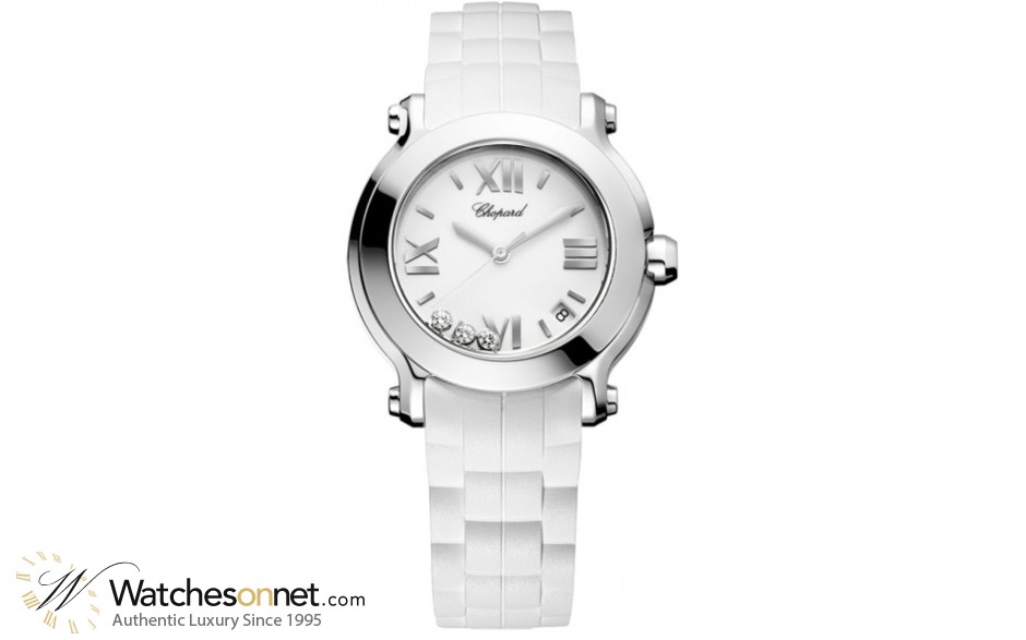 Chopard Happy Sport  Quartz Women's Watch, Stainless Steel, White Dial, 278475-3016
