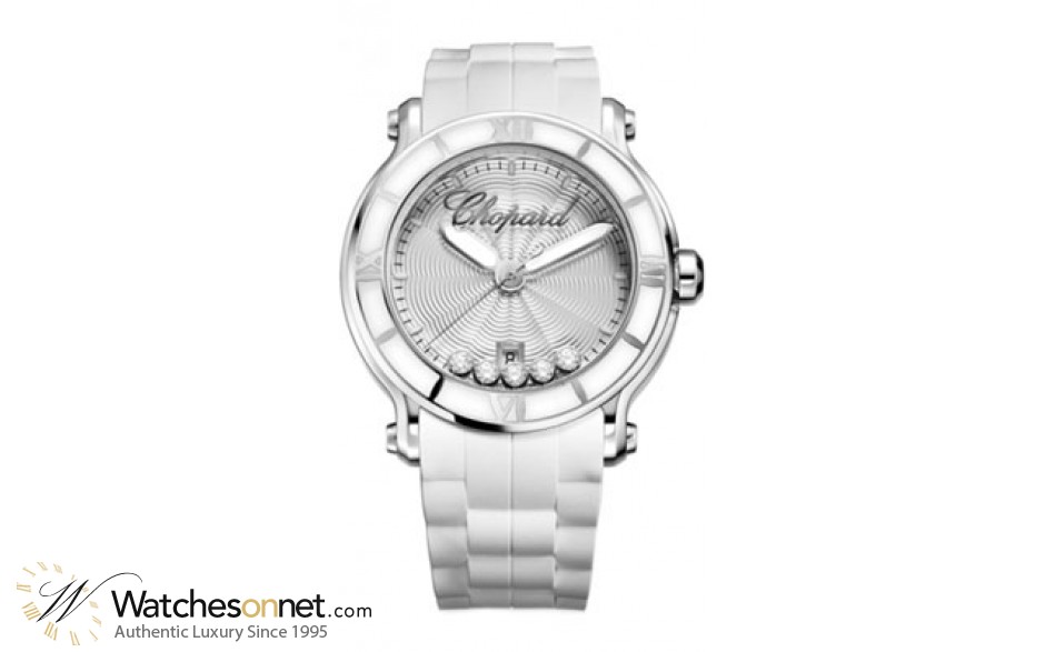 Chopard Happy Sport  Quartz Women's Watch, Stainless Steel, White Dial, 28-8525-3002