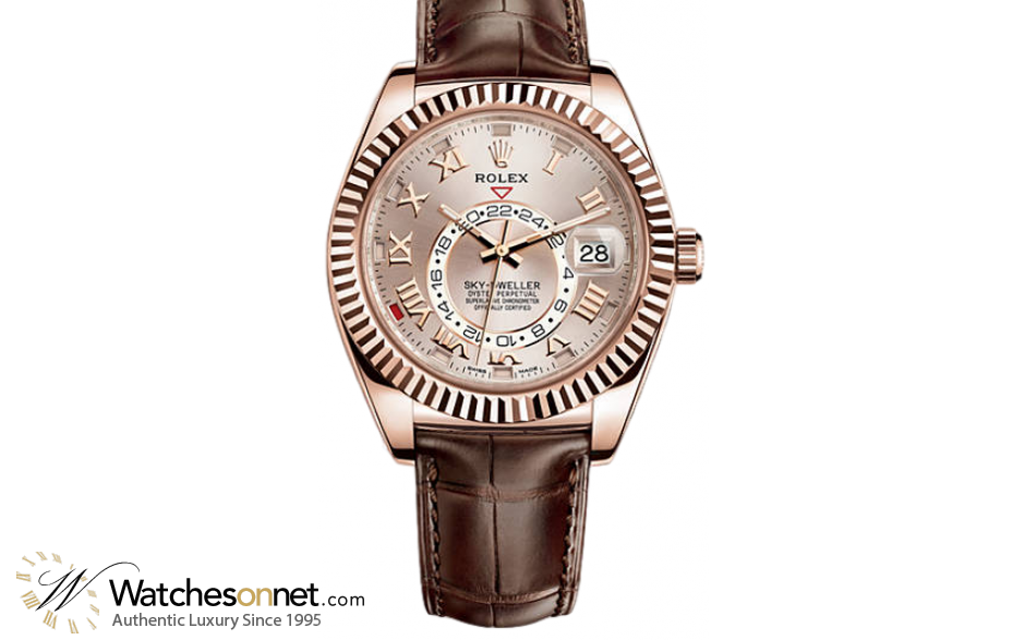 Rolex Sky Dweller  Automatic Men's Watch, 18K Rose Gold, SunDust Dial, 326135-SD