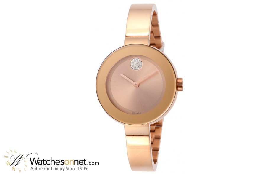 Movado Bold  Quartz Women's Watch, Gold Plated, Gold Dial, 3600202