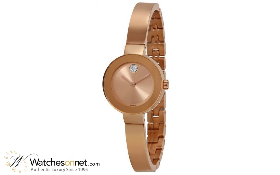 Movado Bold  Quartz Women's Watch, Gold Plated, Gold Dial, 3600286