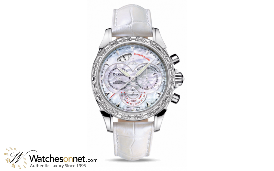 Omega De Ville  Chronograph Automatic Men's Watch, Palladium, Mother Of Pearl Dial, 422.98.41.50.05.001