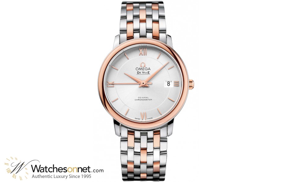 Omega De Ville  Automatic Men's Watch, Stainless Steel & Rose Gold, Silver Dial, 424.20.37.20.02.002