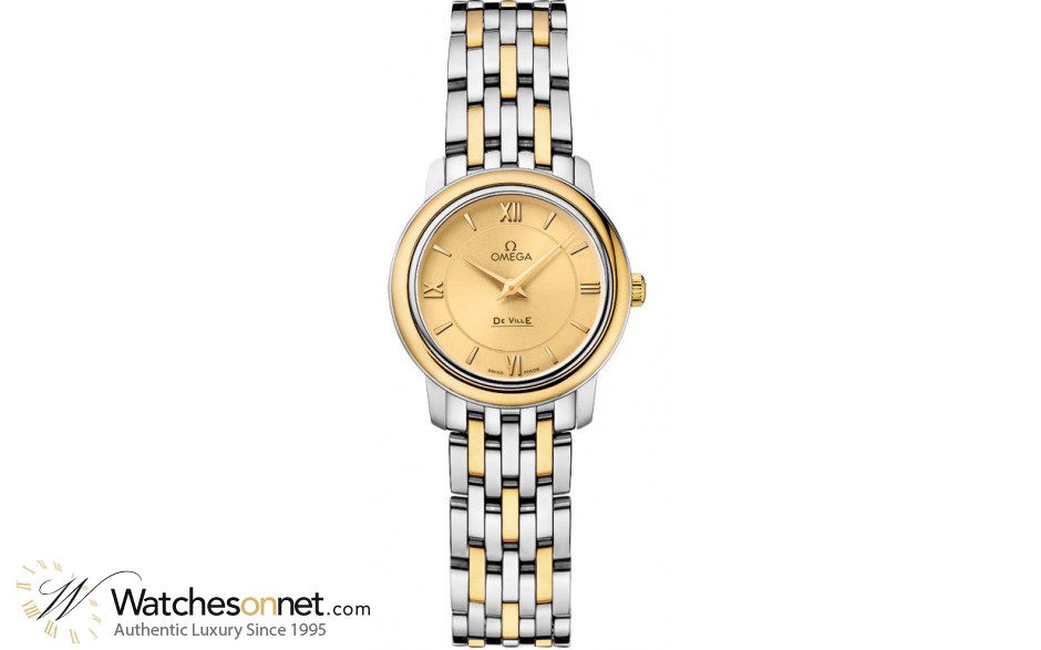Omega De Ville  Quartz Women's Watch, Stainless Steel, Gold Dial, 424.20.24.60.08.001
