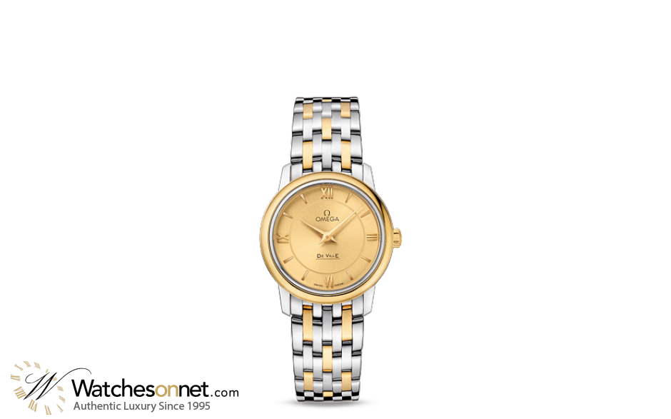 Omega De Ville  Quartz Women's Watch, Stainless Steel, Champagne Dial, 424.20.27.60.08.001