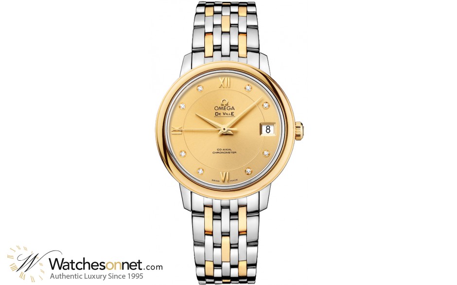 Omega De Ville  Automatic Women's Watch, Stainless Steel, Champagne Dial, 424.20.33.20.58.001