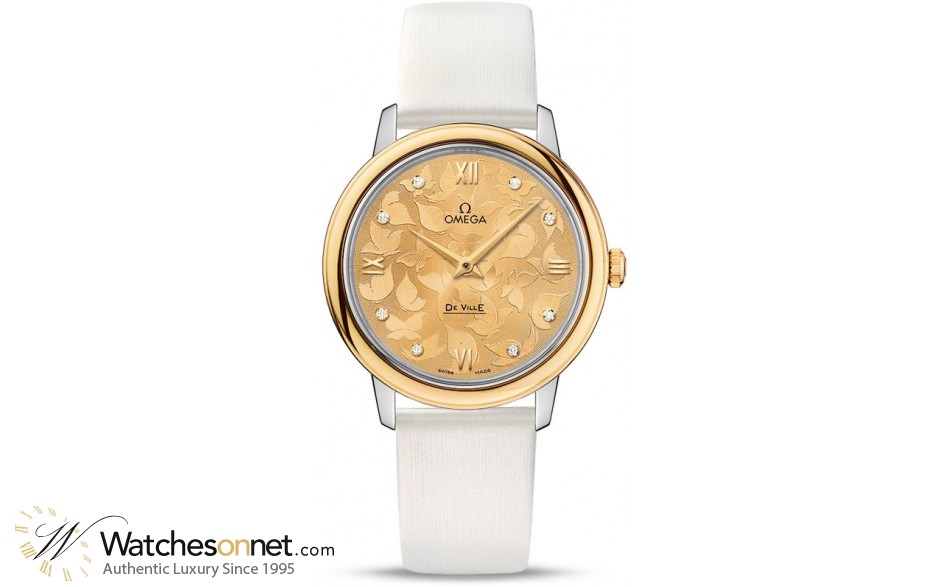 Omega De Ville  Quartz Women's Watch, Steel & 18K Yellow Gold, Champagne Dial, 424.22.33.60.58.001