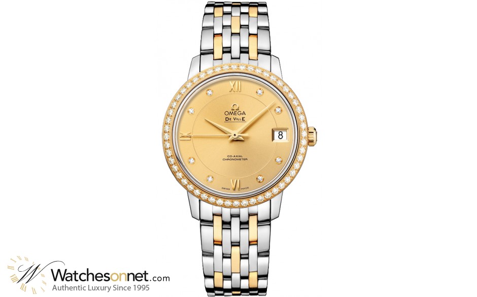 Omega De Ville  Automatic Women's Watch, Stainless Steel, Champagne Dial, 424.25.33.20.58.001