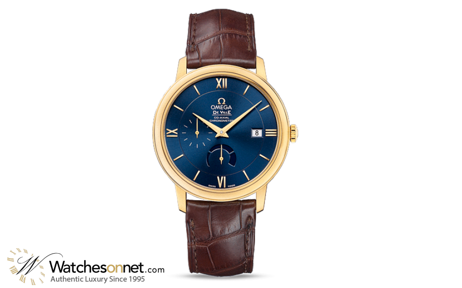 Omega De Ville  Automatic Men's Watch, 18K Yellow Gold, Blue Dial, 424.53.40.21.03.001