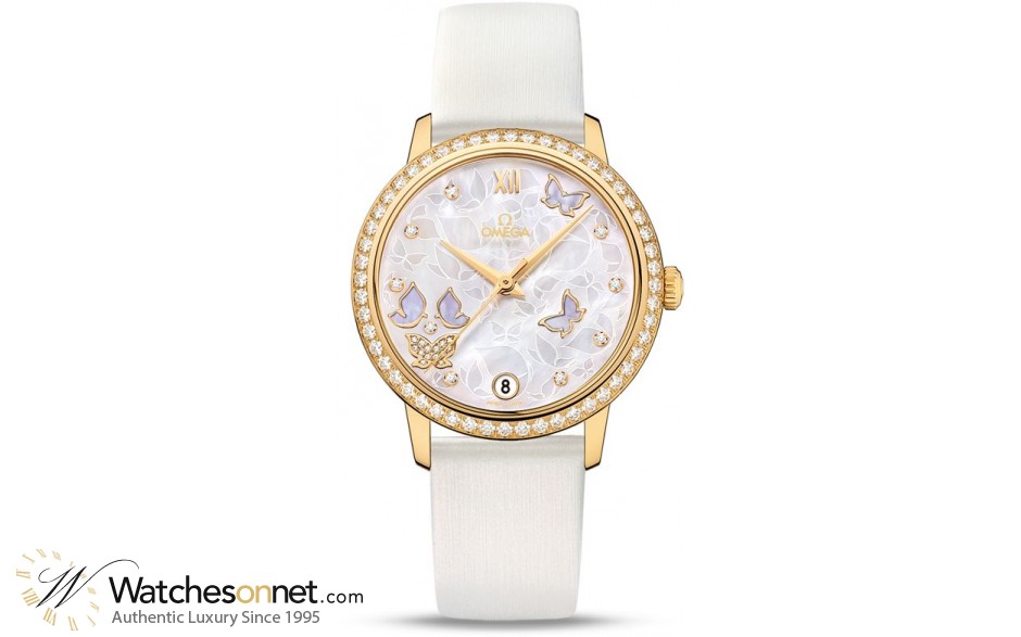Omega De Ville  Automatic Women's Watch, 18K Yellow Gold, Silver Dial, 424.57.33.20.55.003