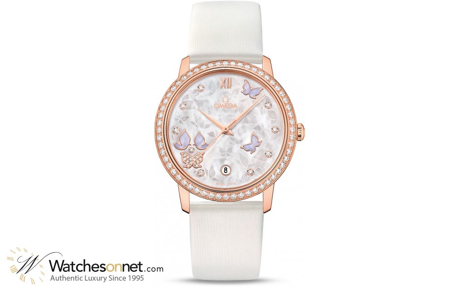 Omega De Ville  Automatic Women's Watch, 18K Rose Gold, Silver Dial, 424.57.37.20.55.003