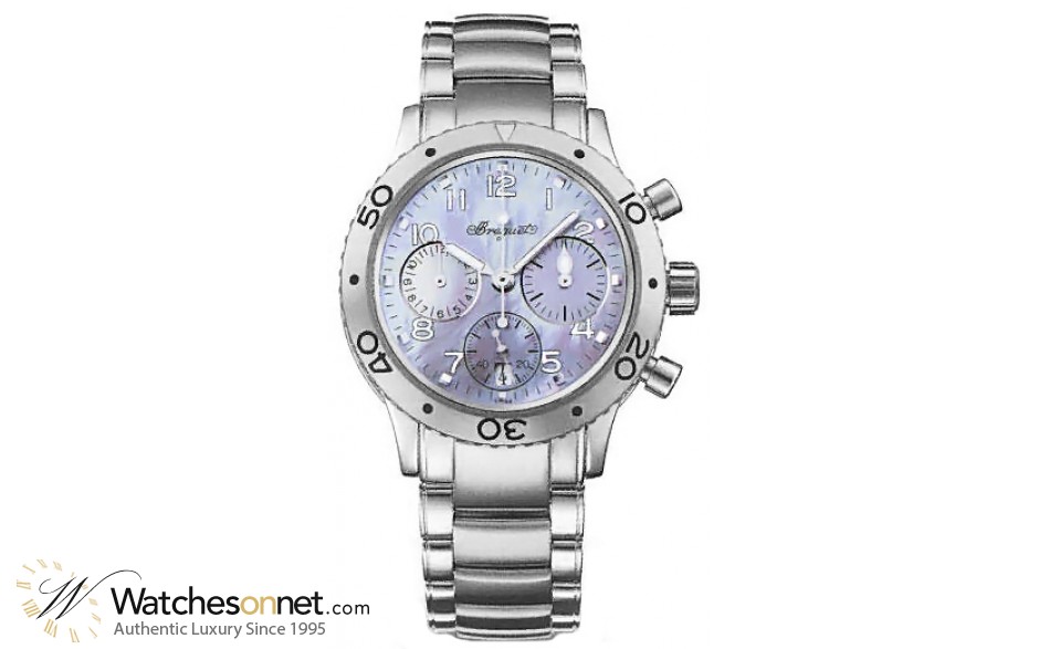 Breguet Type XX  Chronograph Automatic Women's Watch, Stainless Steel, Mother Of Pearl Dial, 4820ST/59/S76