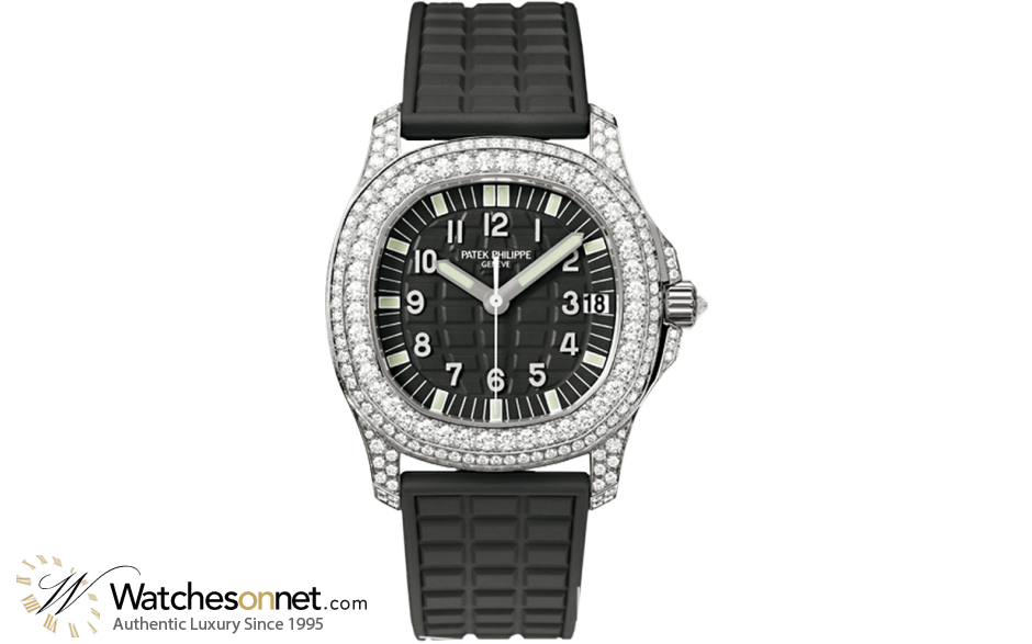 Patek Philippe Aquanaut  Quartz Women's Watch, 18K White Gold, Black Dial, 5069G-001