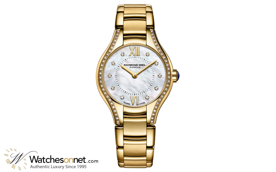 Raymond Weil Noemia  Quartz Women's Watch, Gold Plated, Mother Of Pearl Dial, 5124-PS-00985