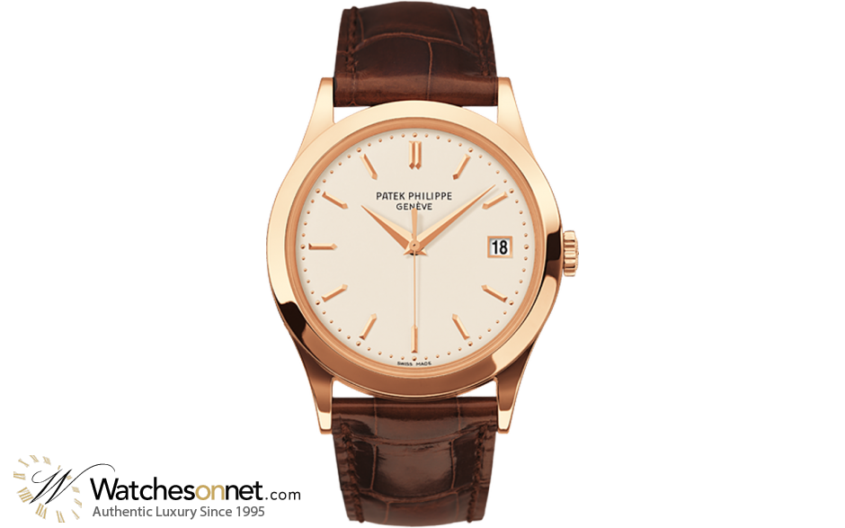 Patek Philippe Calatrava  Automatic Men's Watch, 18K Rose Gold, White Dial, 5296R-010