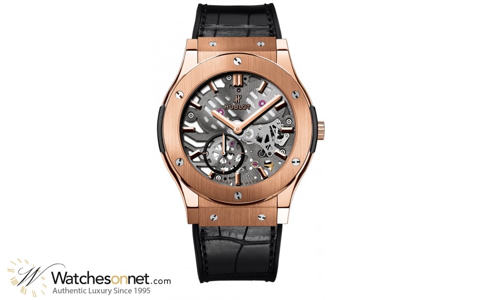 Hublot Classic Fusion 42MM Limited Edition  Automatic Men's Watch, 18K Rose Gold, Skeleton Dial, 545.OX.0180.LR