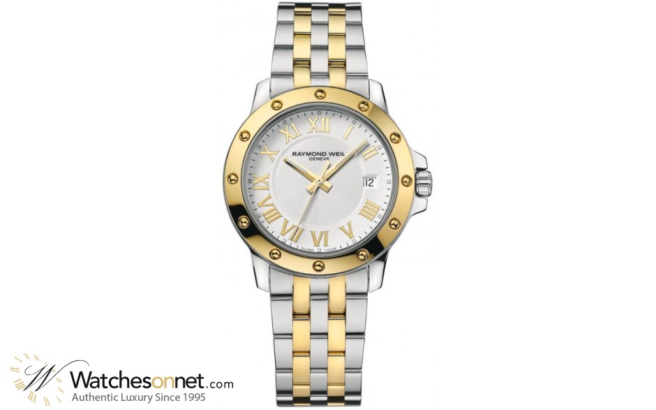 Raymond Weil Tango  Quartz Men's Watch, Steel & Yellow Gold Plated, White Dial, 5599-STP-00308