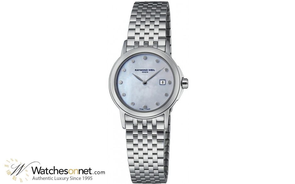 Raymond Weil Tradition  Quartz Women's Watch, Stainless Steel, Mother Of Pearl & Diamonds Dial, 5966-ST-97001