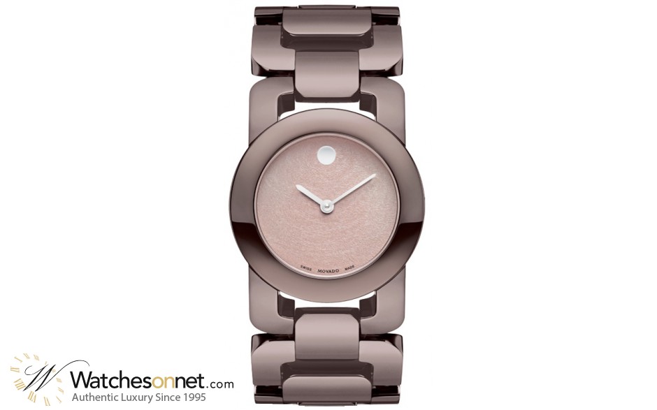Movado Luma  Quartz Women's Watch, Stainless Steel, Brown Dial, 606573