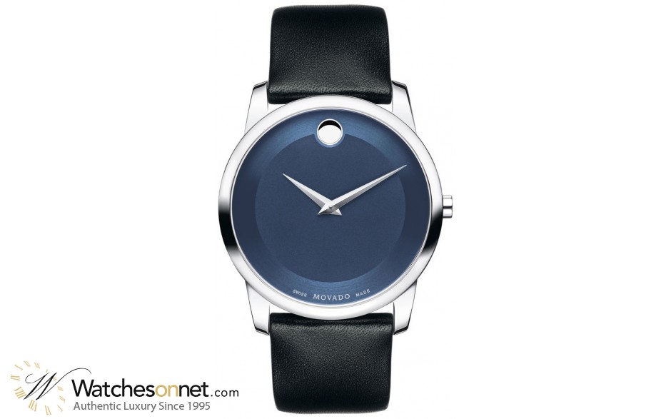 Movado Museum  Quartz Men's Watch, Stainless Steel, Blue Dial, 606610