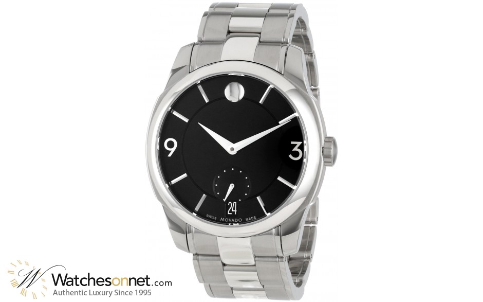 Movado LX  Quartz Men's Watch, Stainless Steel, Black Dial, 606626