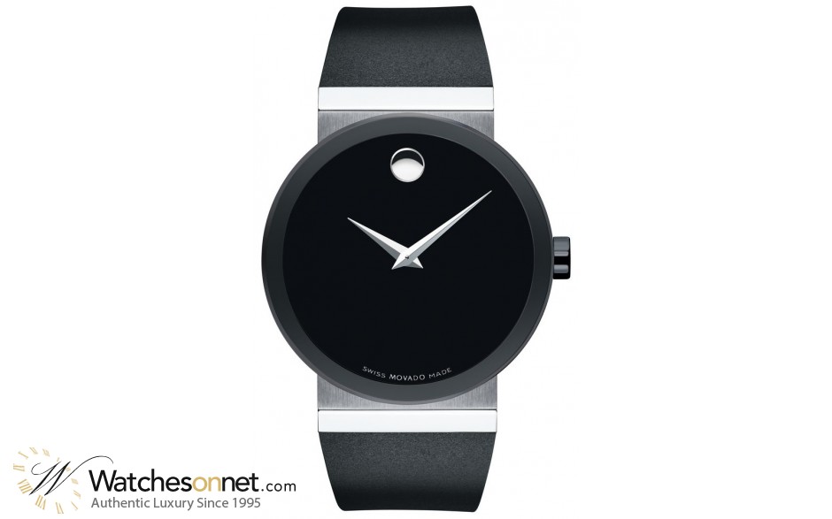 Movado Sapphire  Quartz Men's Watch, PVD Black Steel, Black Dial, 606780
