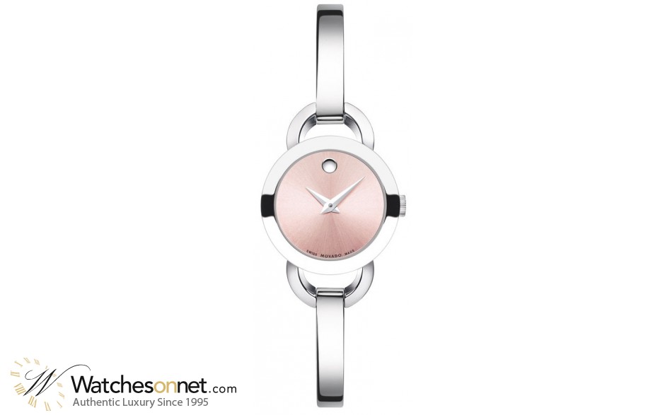 Movado Rondiro  Quartz Women's Watch, Stainless Steel, Pink Dial, 606797