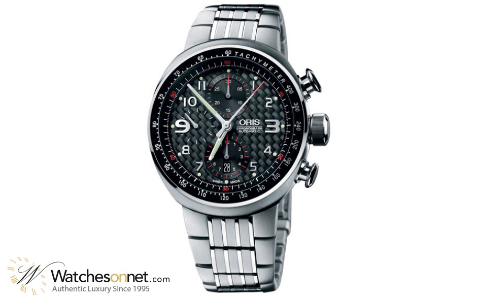 Oris Motor Sport TT3  Chronograph Automatic Men's Watch, Titanium, Black Dial, 674-7587-7264-MB