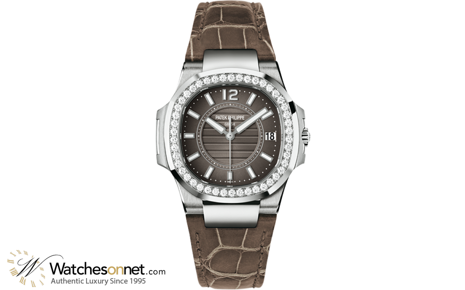 Patek Philippe Nautilus  Quartz Women's Watch, 18K White Gold, Anthracite Dial, 7010G-010