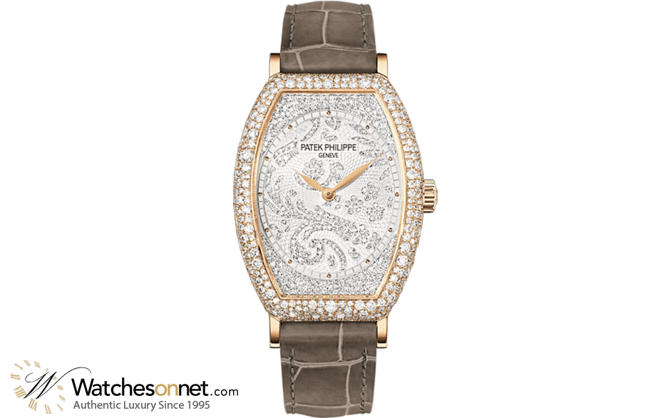 Patek Philippe Gondolo  Mechanical Women's Watch, 18K Rose Gold, Diamond Pave Dial, 7099R-001