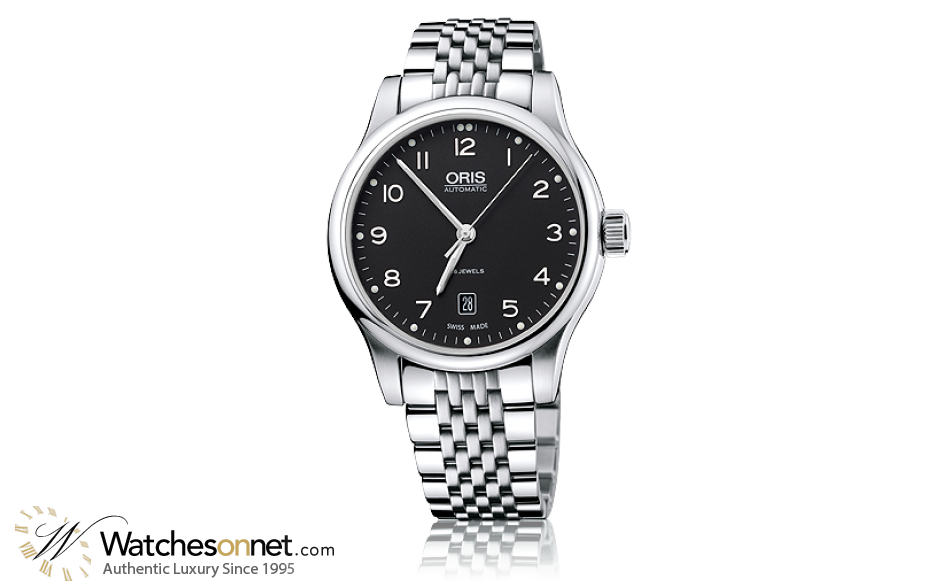 Oris Classic  Automatic Men's Watch, Stainless Steel, Black Dial, 733-7594-4094-07-8-20-61