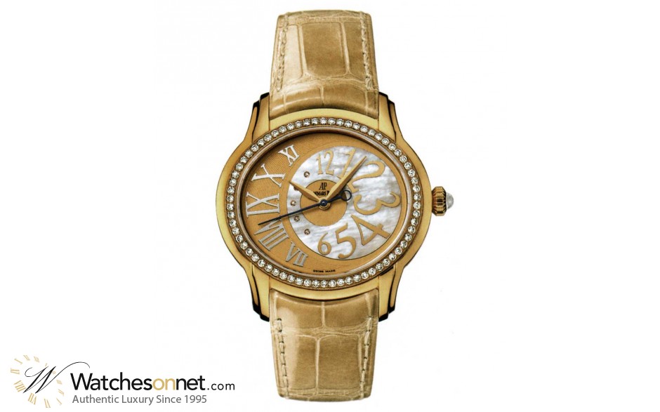 Audemars Piguet Millenary  Automatic Women's Watch, 18K Yellow Gold, Gold Dial, 77301BA.ZZ.D097CR.01