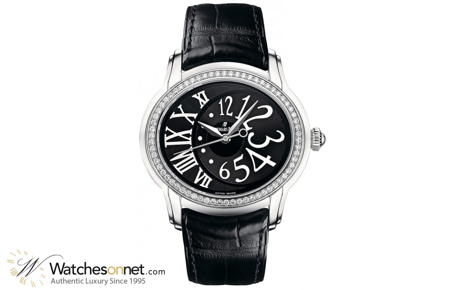 Audemars Piguet Millenary  Automatic Women's Watch, Stainless Steel, Black Dial, 77301ST.ZZ.D002CR.01