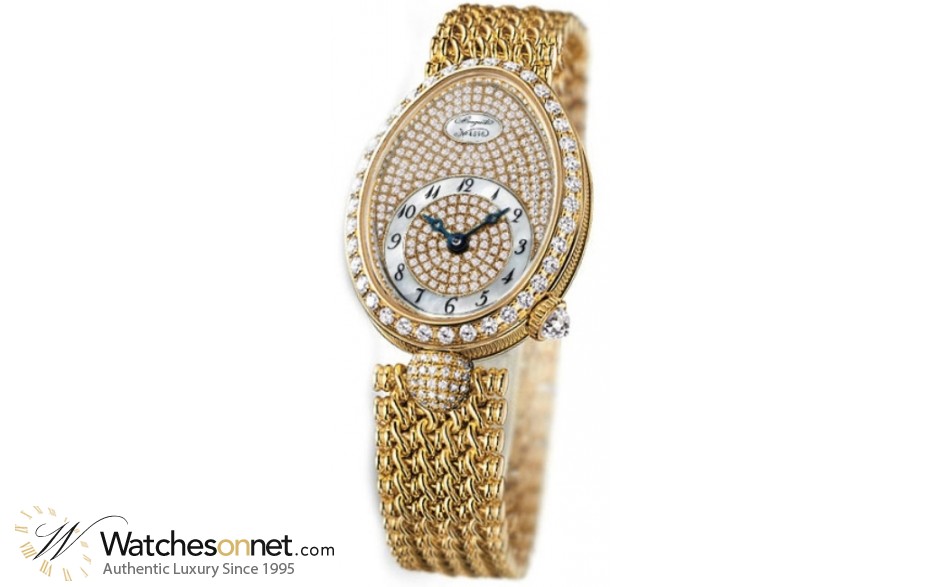 Breguet Reine De Naples  Automatic Women's Watch, 18K Yellow Gold, Diamond Pave Dial, 8928BA/8D/J20.DD00