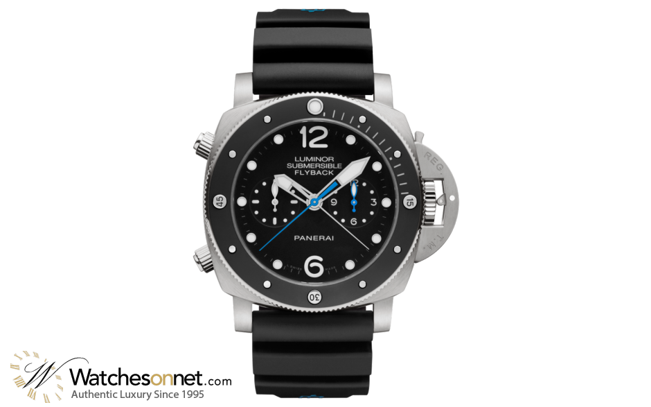 Panerai Luminor Submersible 1950  Chronograph Flyback Men's Watch, Titanium, Black Dial, PAM00615