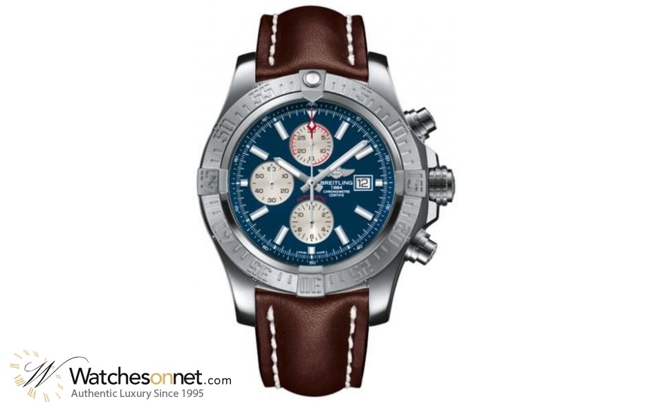 Breitling Super Avenger II  Automatic Men's Watch, Stainless Steel, Blue Dial, A1337111.C871.444X