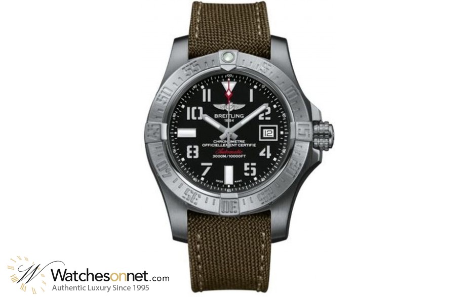 Breitling Avenger II Seawolf  Automatic Men's Watch, Stainless Steel, Black Dial, A1733110.BC31.106W
