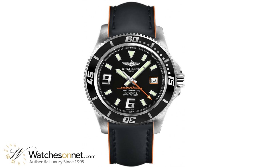 Breitling Superocean 44  Automatic Men's Watch, Stainless Steel, Black Dial, A1739102.BA80.230X