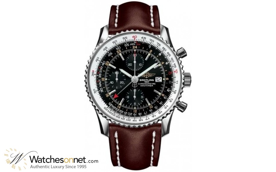 Breitling Navitimer World  Automatic Men's Watch, Stainless Steel, Black Dial, A2432212.B726.444X