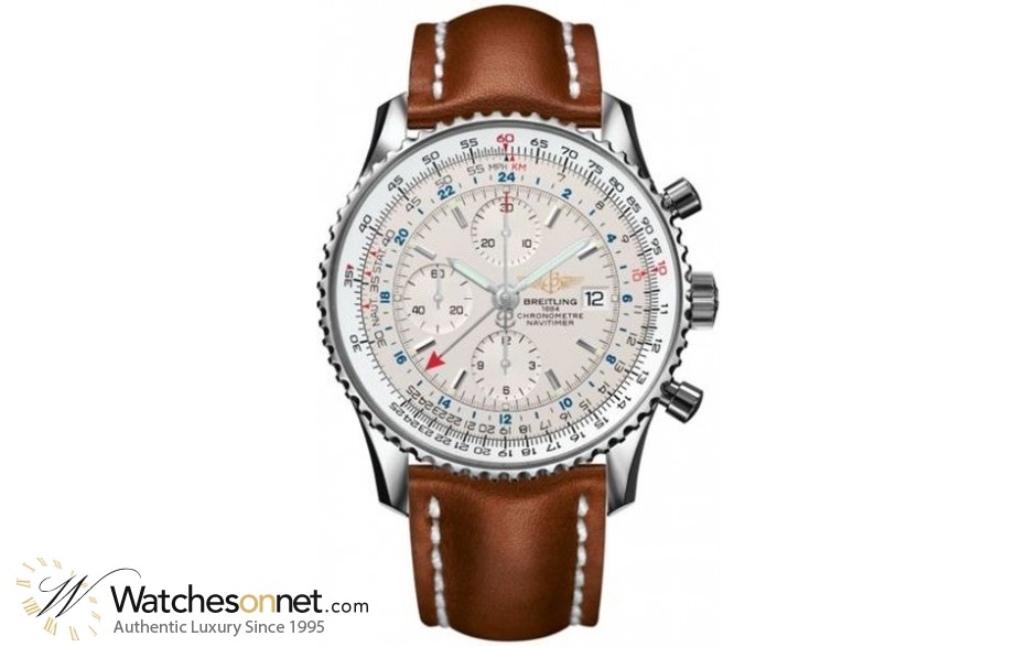 Breitling Navitimer World  Automatic Men's Watch, Stainless Steel, White Dial, A2432212.G571.440X