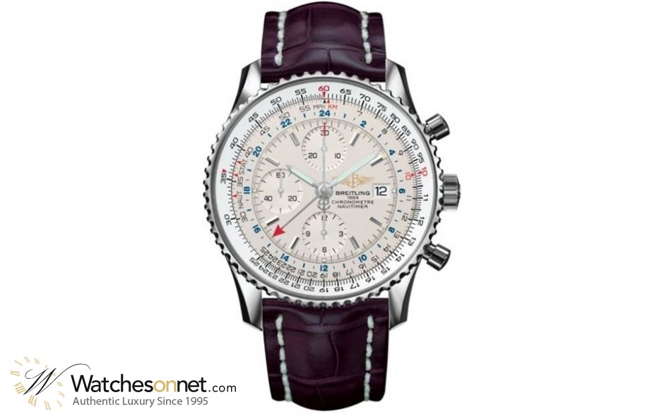 Breitling Navitimer World  Automatic Men's Watch, Stainless Steel, White Dial, A2432212.G571.751P