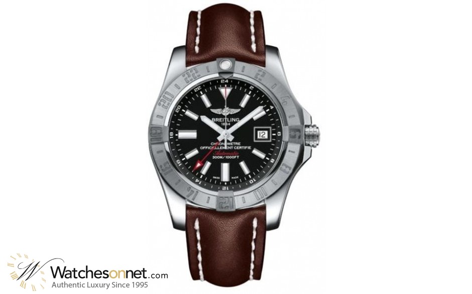 Breitling Avenger II GMT  Automatic Men's Watch, Stainless Steel, Black Dial, A3239011.BC35.437X