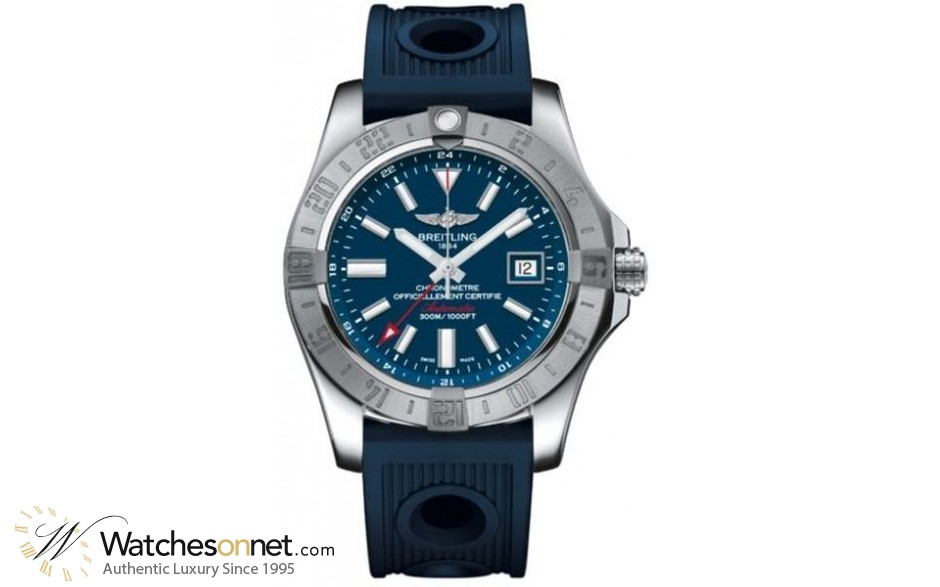 Breitling Avenger II GMT  Automatic Men's Watch, Stainless Steel, Blue Dial, A3239011.C872.211S