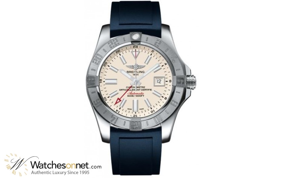 Breitling Avenger II GMT  Automatic Men's Watch, Stainless Steel, Silver Dial, A3239011.G778.143S